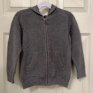Baby Gap Toddler Gray Hooded Zippered‎ Sweater Sz 3 Years Knit Pockets 3T FLAW